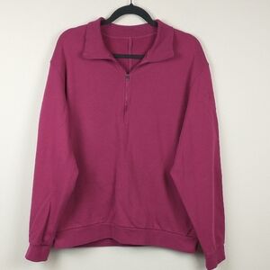 Lululemon French Terry Oversized Half Zip Mens Large Pink